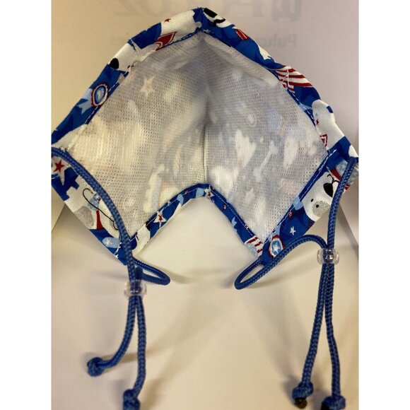 Handmade Patriotic Dog Adjustable Adult Face Mask XL Blue Red White - Picture 3 of 4